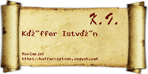 Küffer István névjegykártya